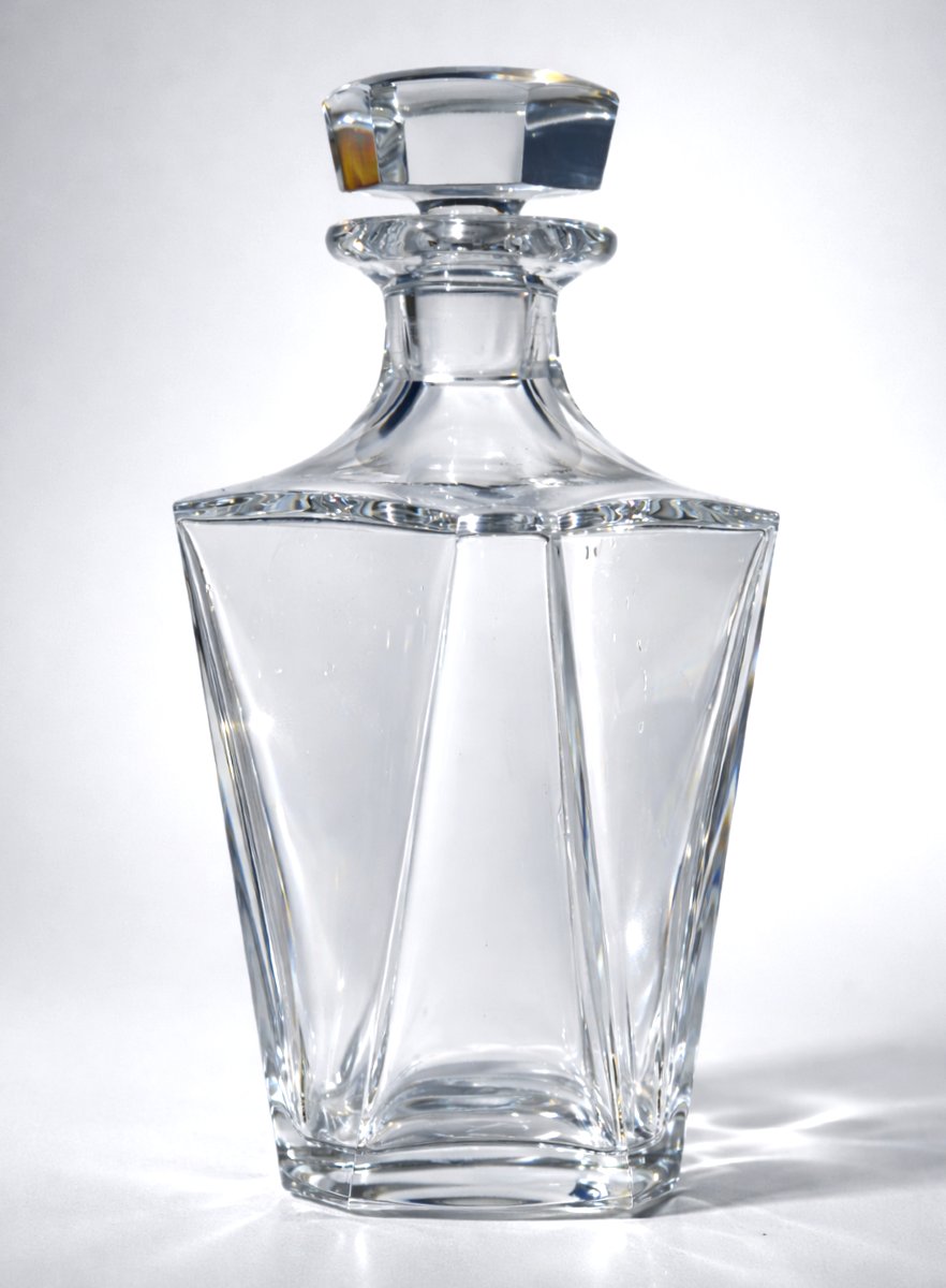 Baccarat Cut Crystal Wine Decanter, Art Deco Style, Cognac, Modernist 1920-photo-4