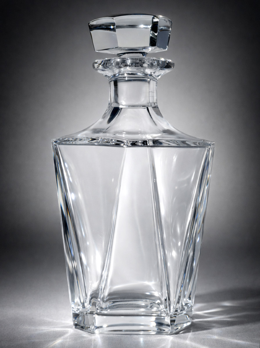 Baccarat Cut Crystal Wine Decanter, Art Deco Style, Cognac, Modernist 1920