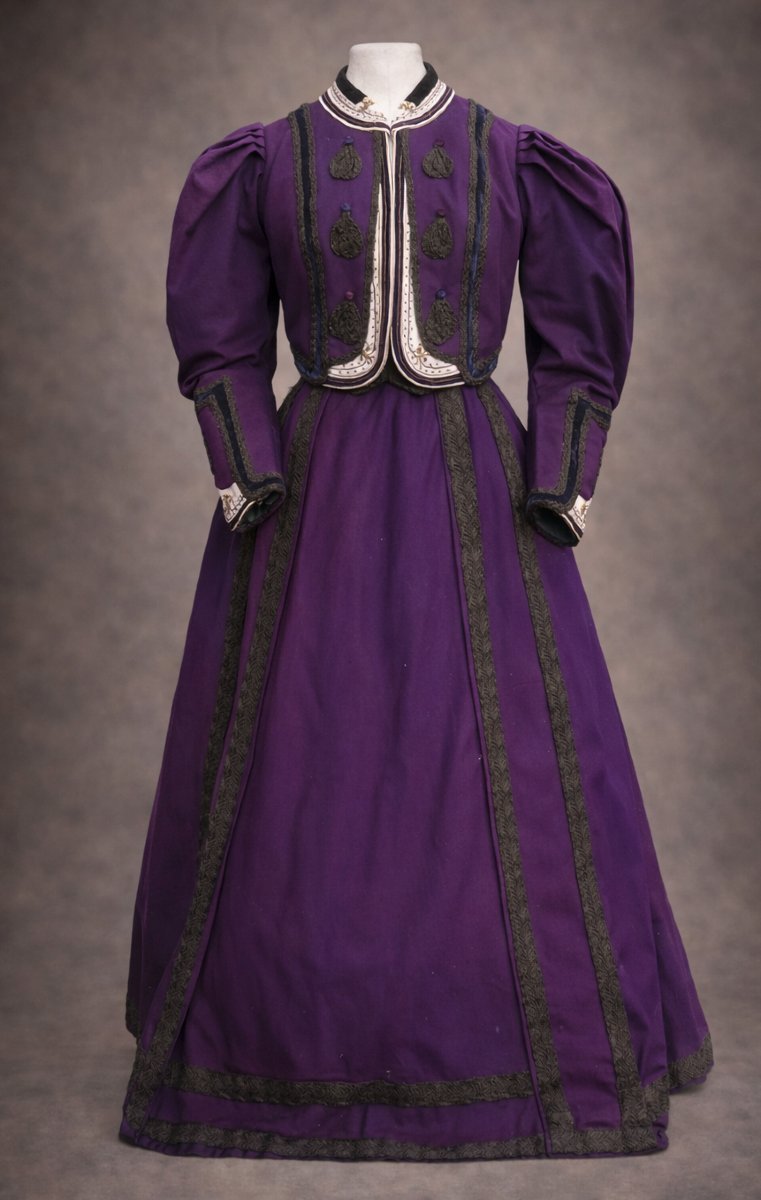 1900s Dress, Purple Wool Suit For Women, Belle époque Costume, 19th Century Fashion-photo-2