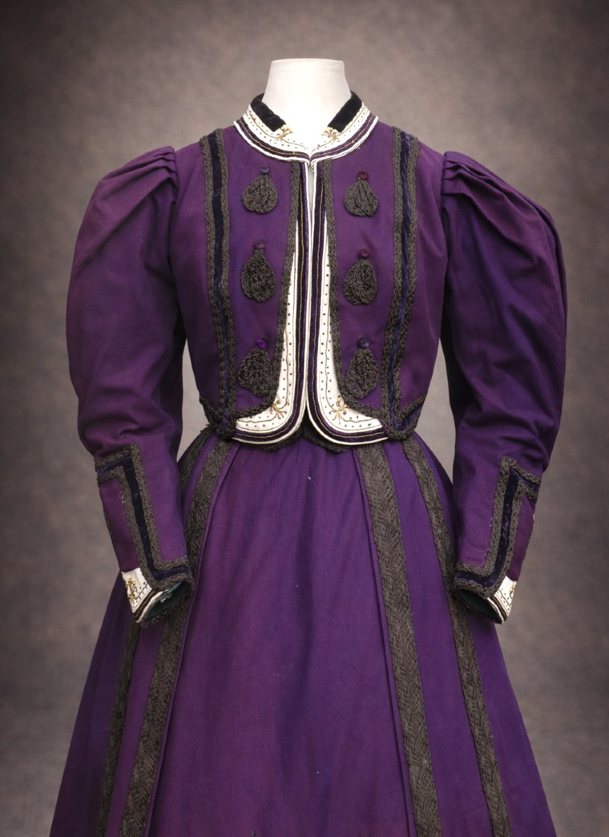 1900s Dress, Purple Wool Suit For Women, Belle époque Costume, 19th Century Fashion-photo-3