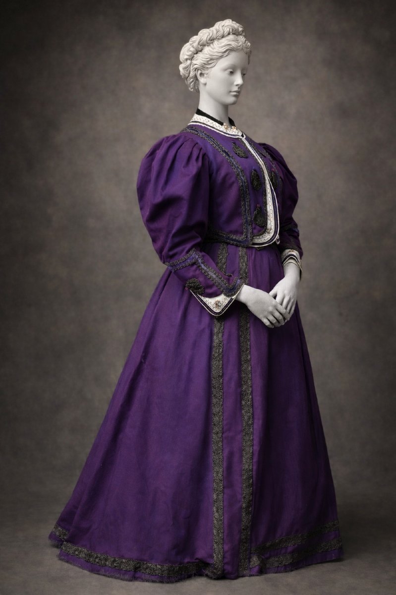 1900s Dress, Purple Wool Suit For Women, Belle époque Costume, 19th Century Fashion-photo-2
