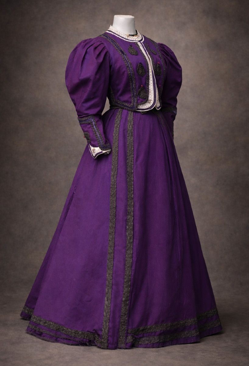 1900s Dress, Purple Wool Suit For Women, Belle époque Costume, 19th Century Fashion