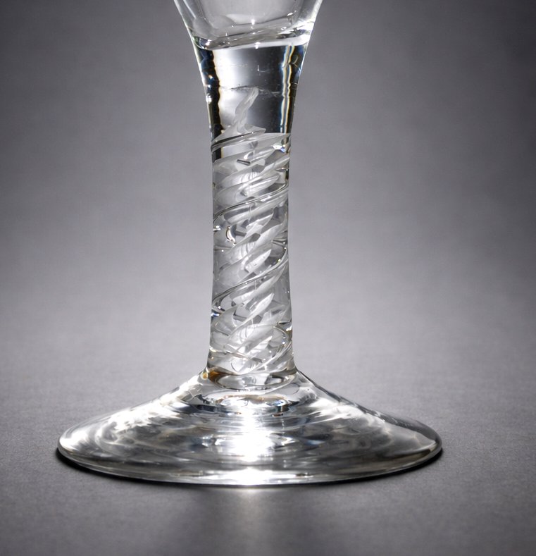 Stemmed Glass, 18th Century, Twist, Blown Glass, Wine, Tableware-photo-2