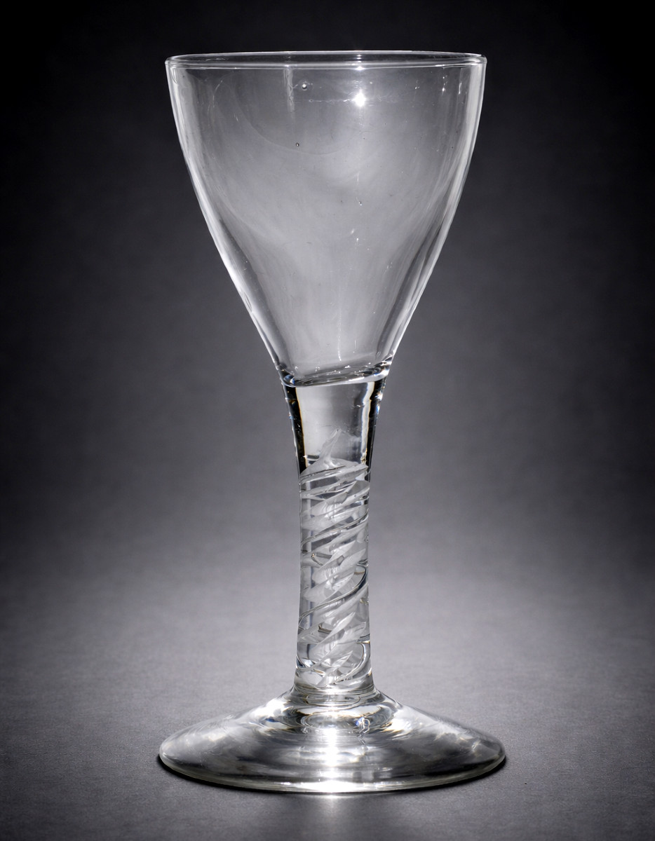 Stemmed Glass, 18th Century, Twist, Blown Glass, Wine, Tableware