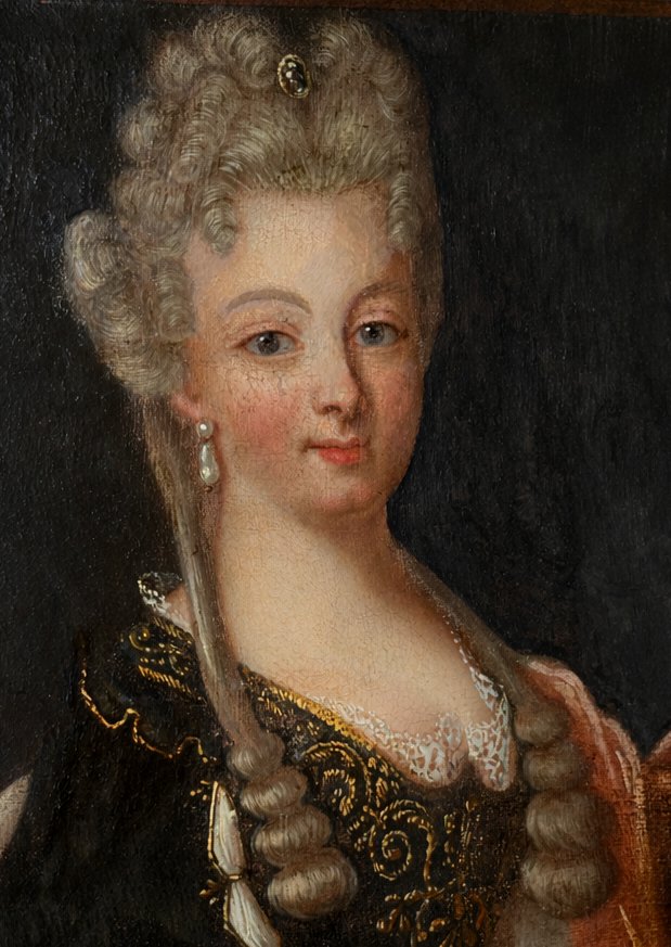 Royal Portrait, Oil On Canvas, 18th Century, Queen Of Spain, Marie-louise Gabrielle Of Savoy-photo-2