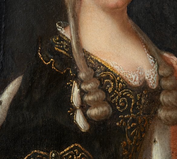Royal Portrait, Oil On Canvas, 18th Century, Queen Of Spain, Marie-louise Gabrielle Of Savoy-photo-3