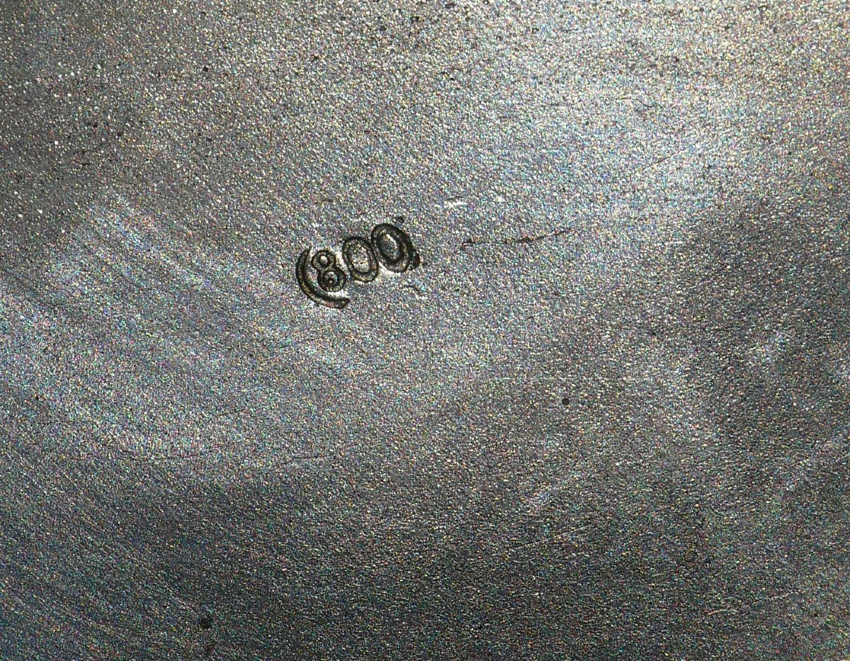 Tabatiere XIXe , Argent massif & nacre , Boite à Pillules , Coquillage , Allemagne -photo-1