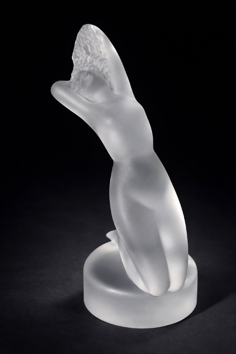 Automobile Mascot, René Lalique, Chrysis, Satin Crystal Radiator Cap, Nude Woman-photo-2