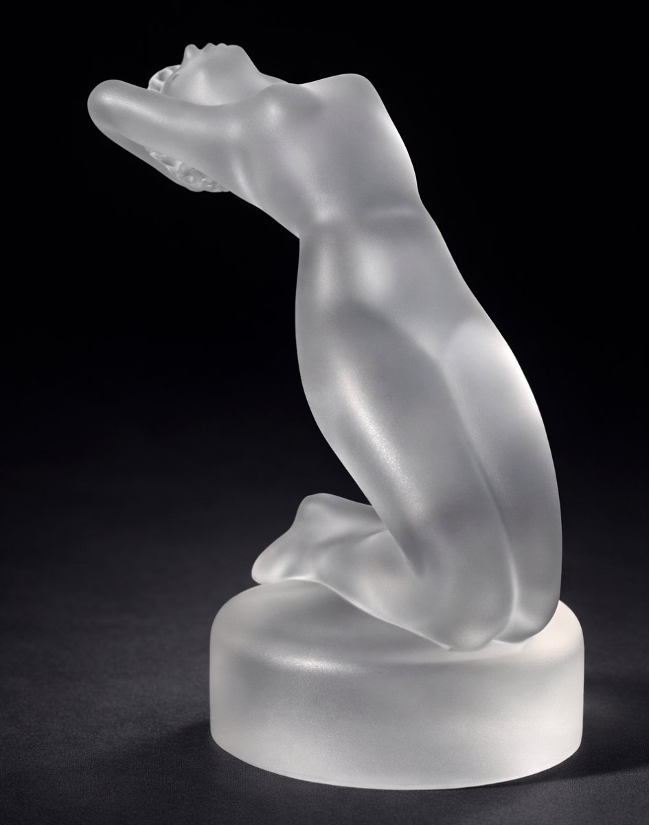 Automobile Mascot, René Lalique, Chrysis, Satin Crystal Radiator Cap, Nude Woman-photo-3