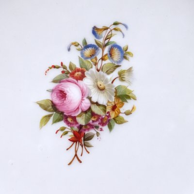 Set Of 12 Paris Porcelain Plates, Napoleon III Period, 19th Century, Flower Bouquets-photo-2