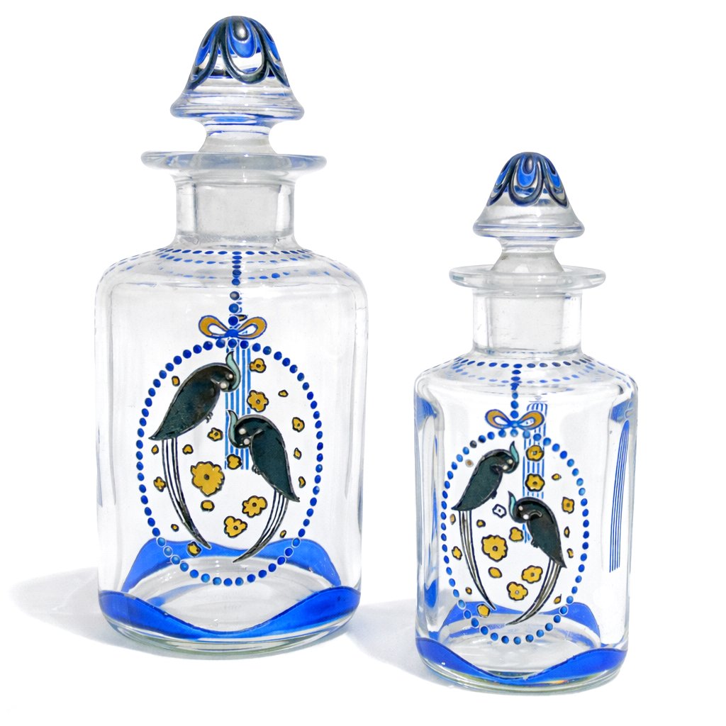 Garniture De Salle De Bain , Flacons A Parfum Baccarat , Marcel Goupy / Jean Luce 1910 , Email-photo-3