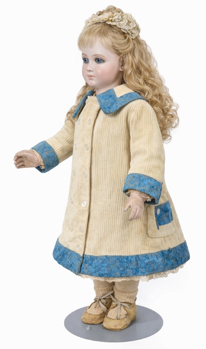 Bustle Dress, Child's Coat, Circa 1880, Corduroy, Doll's Clothes, 19th Century Costume-photo-4