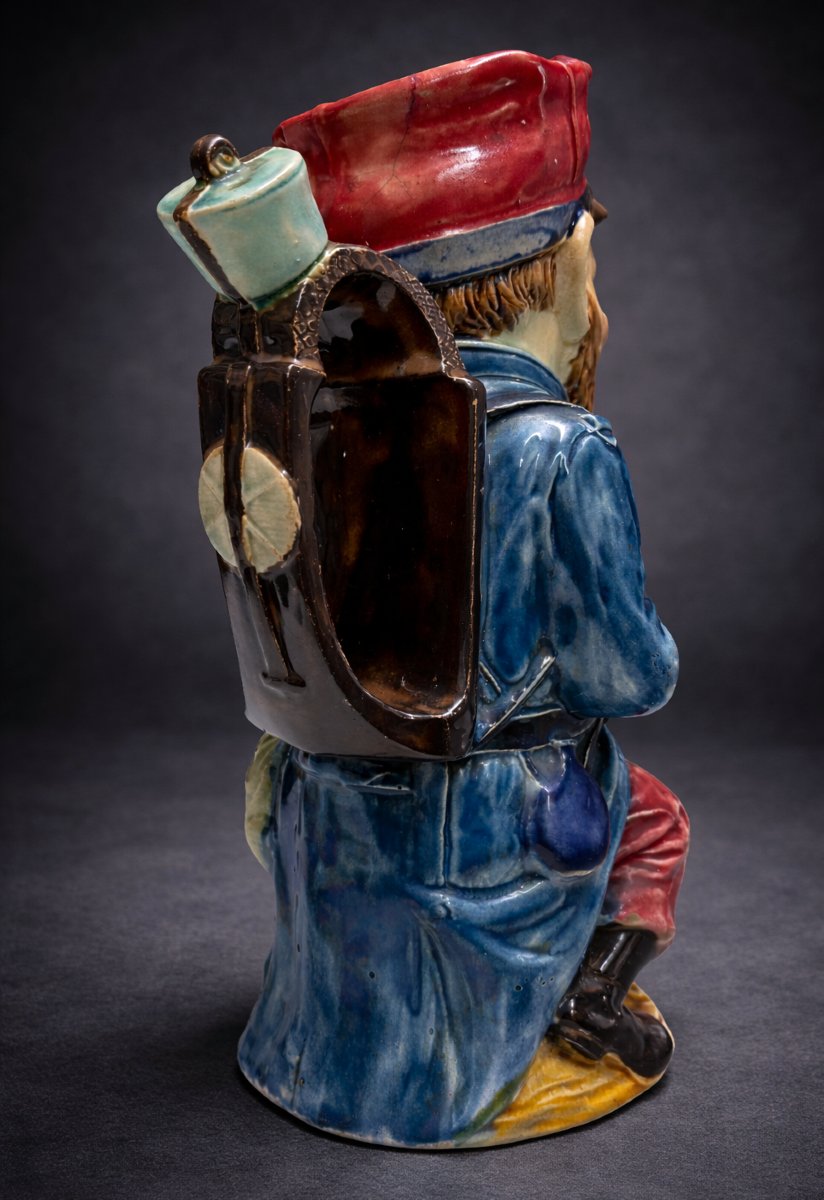 Onnaing Earthenware Pitcher, Military, Long Live The Reduction Of Periods, Northern Faience-photo-2