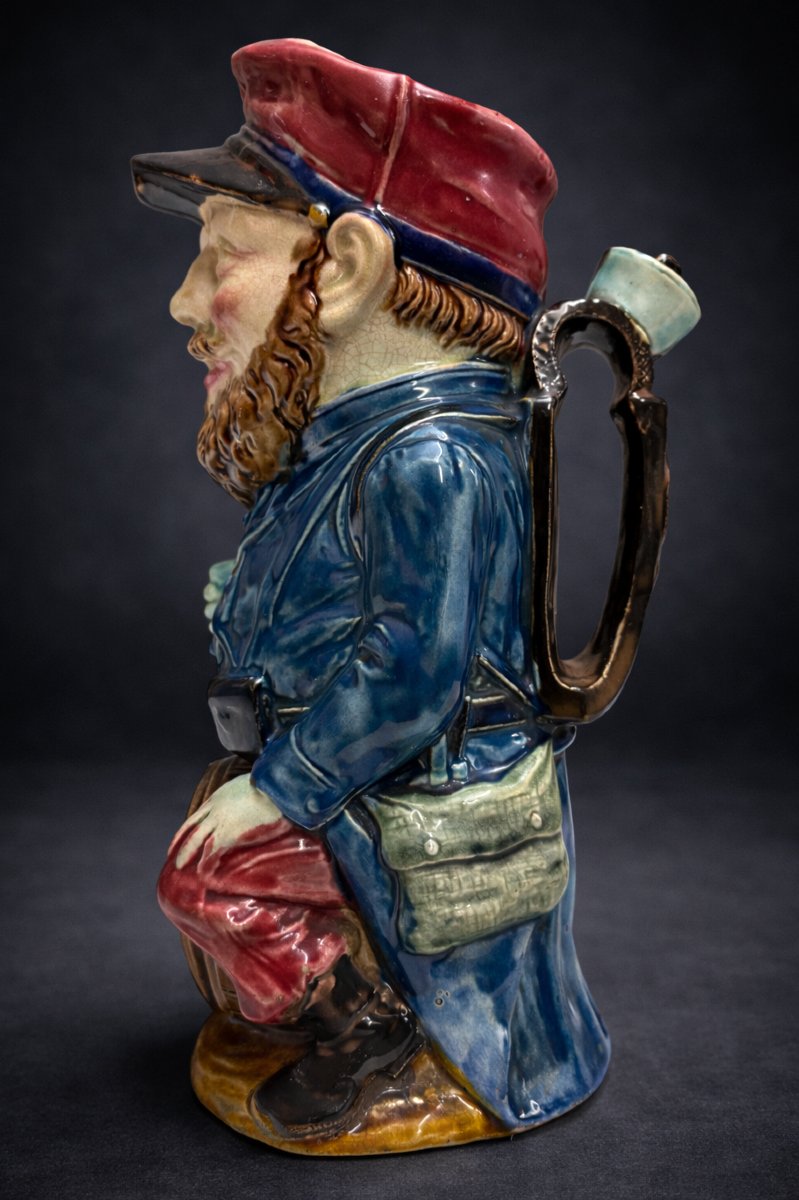 Onnaing Earthenware Pitcher, Military, Long Live The Reduction Of Periods, Northern Faience-photo-3