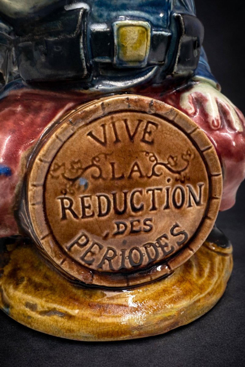 Onnaing Earthenware Pitcher, Military, Long Live The Reduction Of Periods, Northern Faience-photo-4