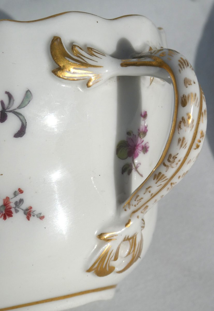 Tasse & Sa Sous Tasse , Porcelaine Dure De Meissen , Bouquets De fleurs , XIXe , Style XVIIIE-photo-6