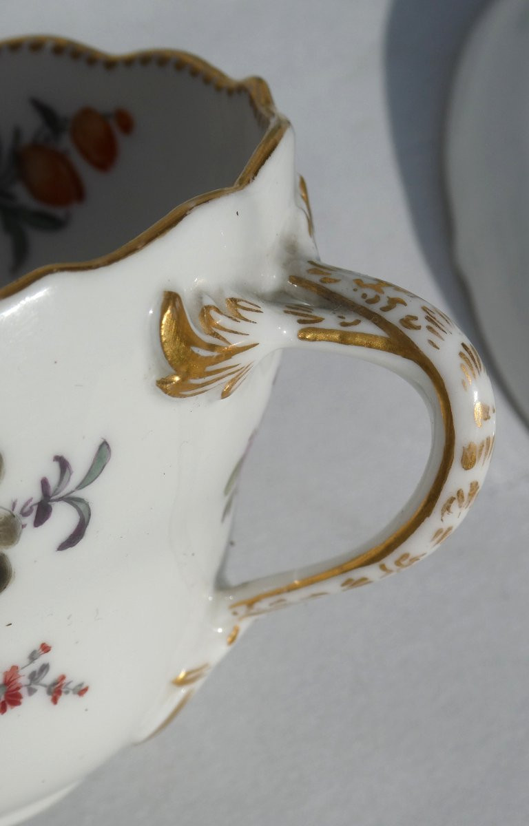Tasse & Sa Sous Tasse , Porcelaine Dure De Meissen , Bouquets De fleurs , XIXe , Style XVIIIE-photo-7