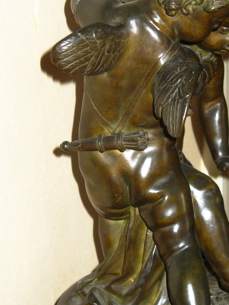 Grande Sculpture En Bronze , Paire d'Angelots / Amours Anges Signé Falconet , Socle Marbre XIXe-photo-2