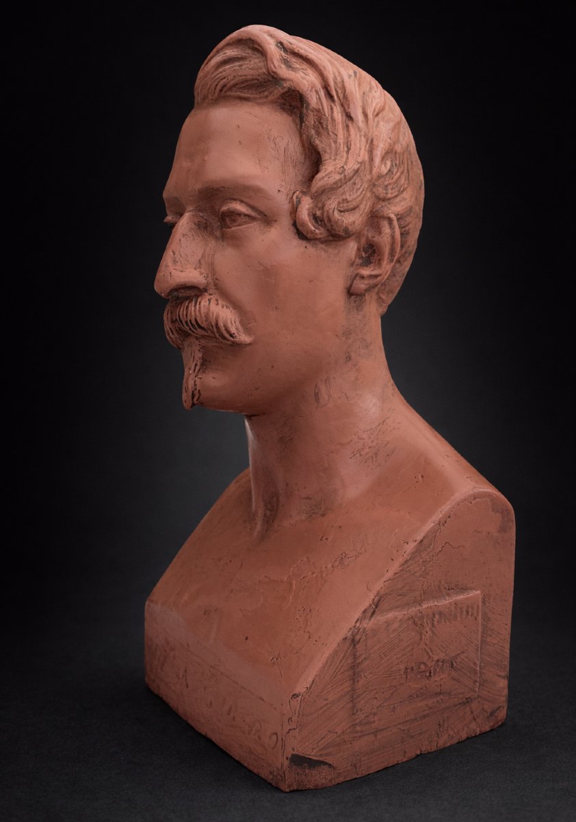 Bust Of Emperor Napoleon III, 19th Century Workshop Cast, Terracotta Patina, Plaster, 1850-photo-2
