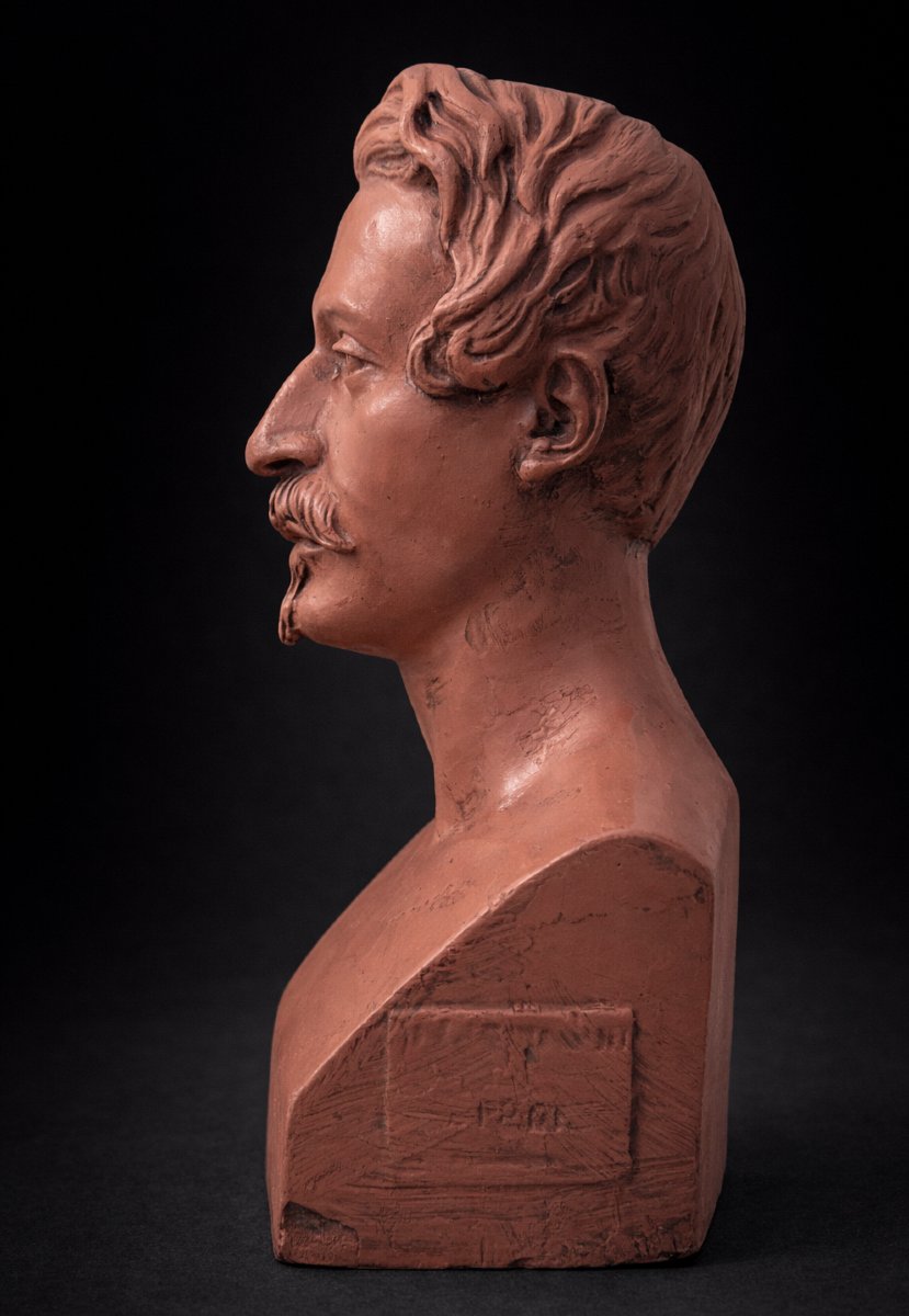 Bust Of Emperor Napoleon III, 19th Century Workshop Cast, Terracotta Patina, Plaster, 1850-photo-4