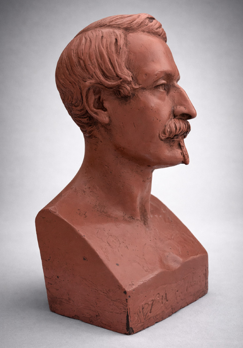 Bust Of Emperor Napoleon III, 19th Century Workshop Cast, Terracotta Patina, Plaster, 1850-photo-1