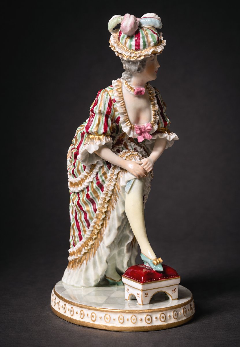 Sujet érotique En Porcelaine Allemande Femme XVIIIe Siecle , Objet Seditieux Mécanisme Curiosa-photo-2