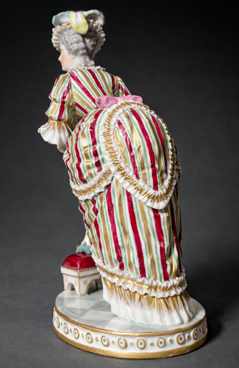 Sujet érotique En Porcelaine Allemande Femme XVIIIe Siecle , Objet Seditieux Mécanisme Curiosa-photo-4