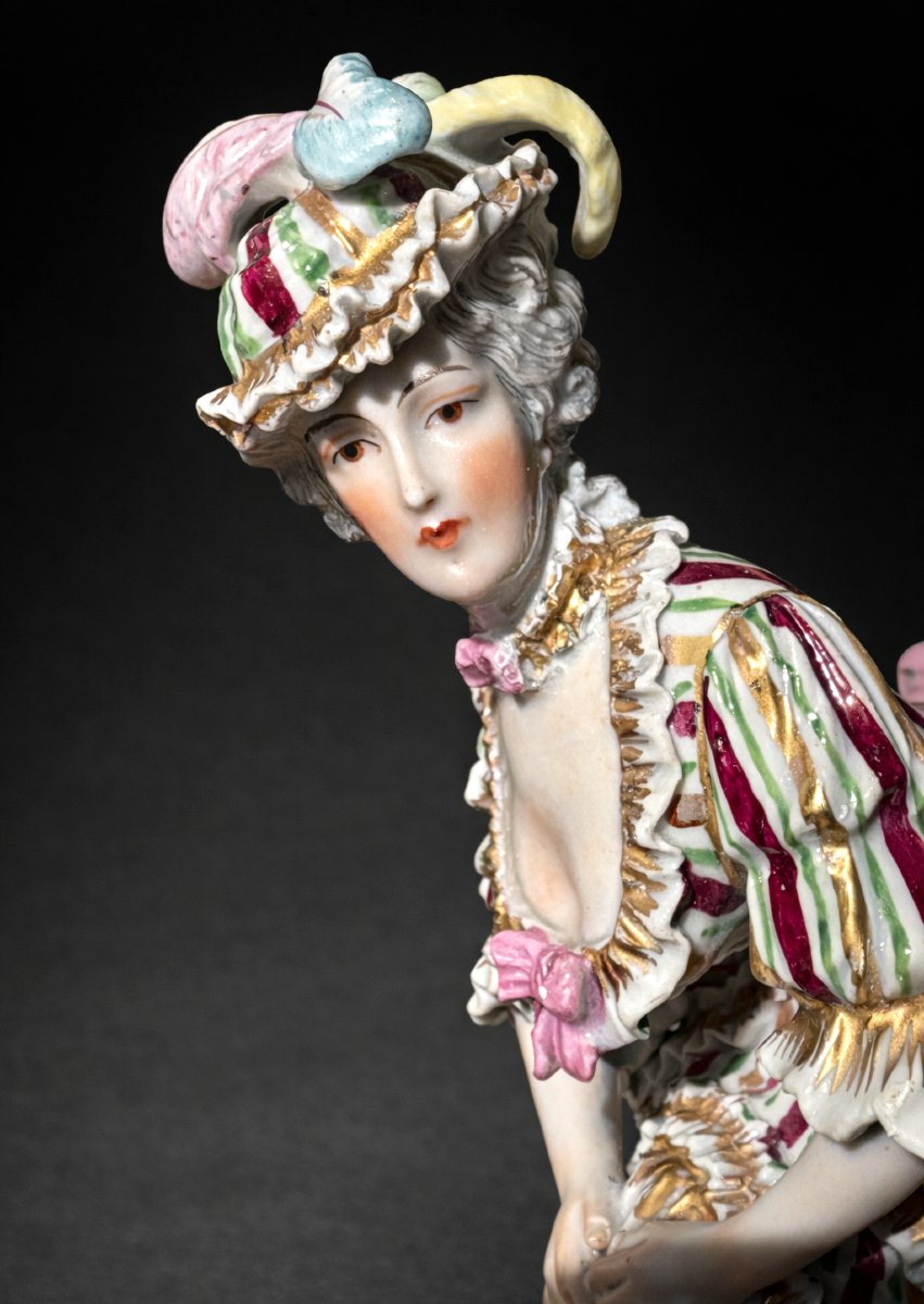 Sujet érotique En Porcelaine Allemande Femme XVIIIe Siecle , Objet Seditieux Mécanisme Curiosa-photo-5