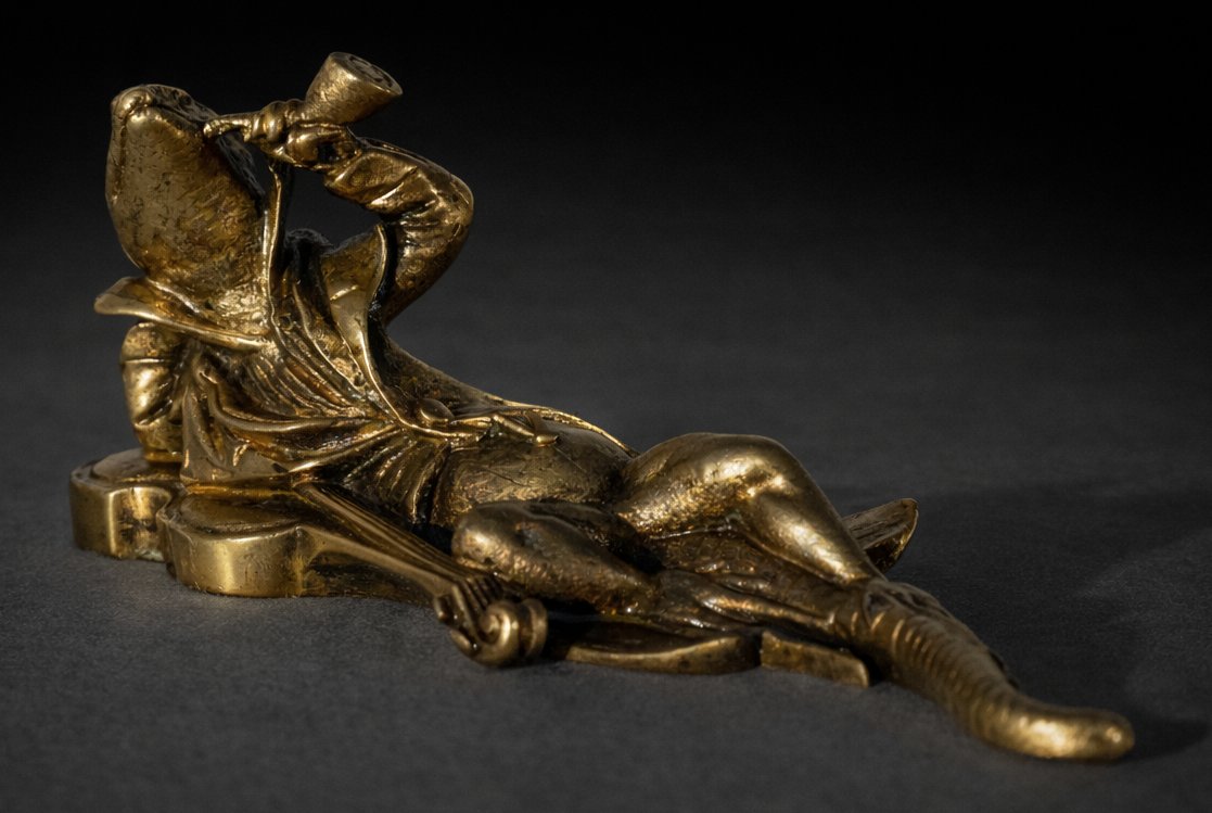 Humorous Bronze Animal Sculpture, Vienna, Lizard With Pipe, Tobacco, Napoleon III, 19th Century-photo-3