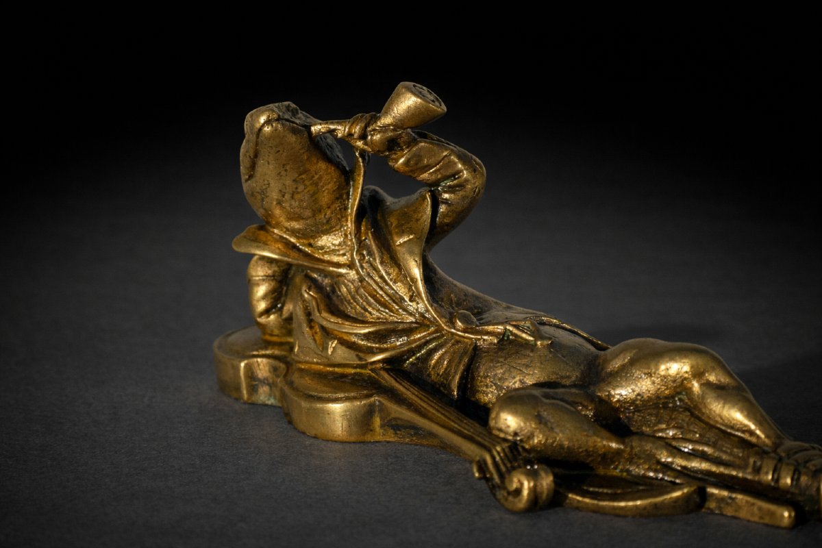 Humorous Bronze Animal Sculpture, Vienna, Lizard With Pipe, Tobacco, Napoleon III, 19th Century-photo-2
