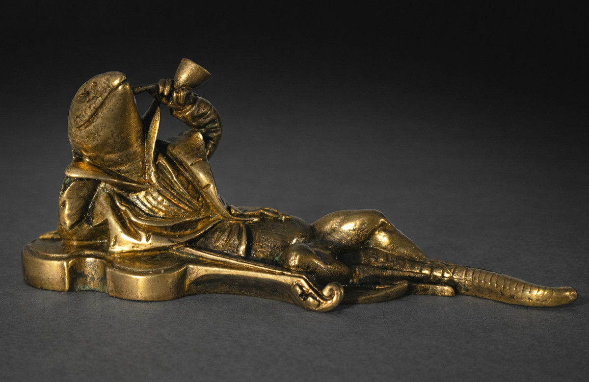 Humorous Bronze Animal Sculpture, Vienna, Lizard With Pipe, Tobacco, Napoleon III, 19th Century