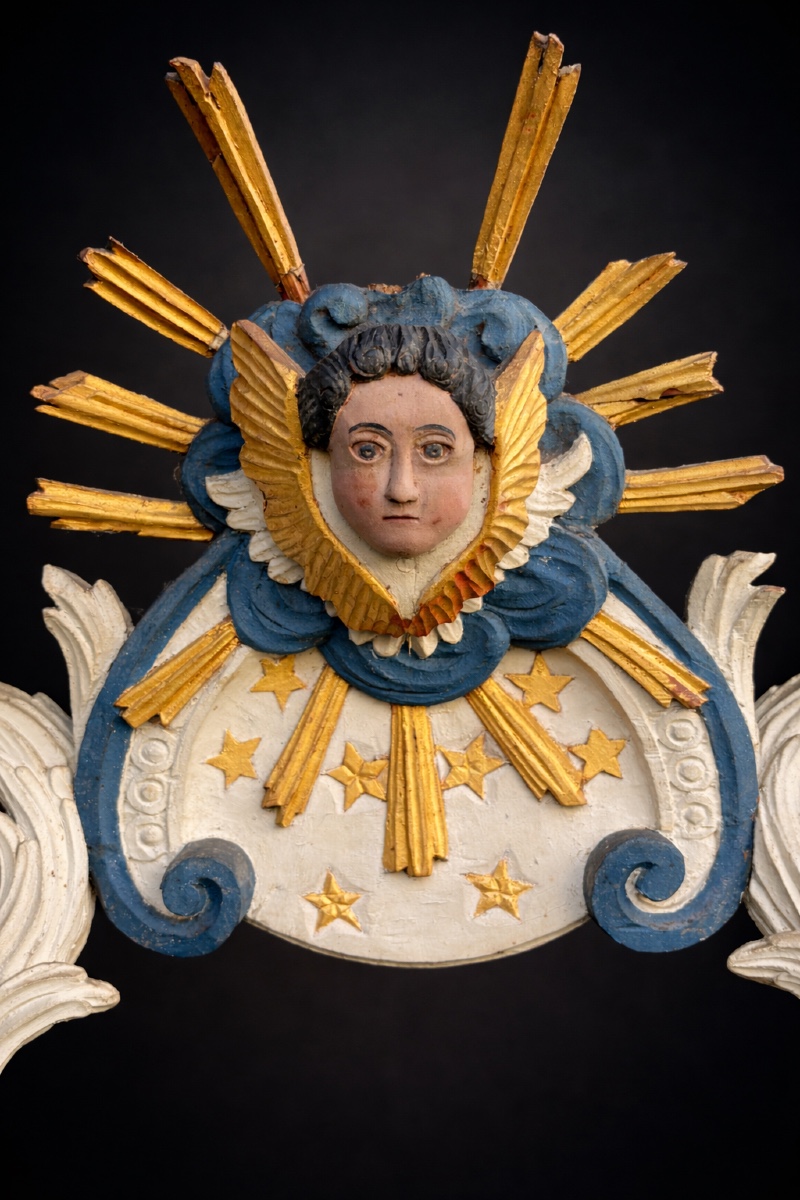 Altarpiece, Chapel Ceiling, Canopy/baldachin 18th Century, Gilded Wood, Cherubs, Baroque-photo-4