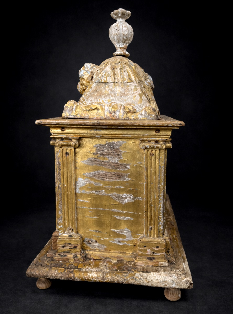 Reliquary Shrine, 18th Century, Gilded Wood, Baroque, Relic, Cherubs, Angels-photo-2