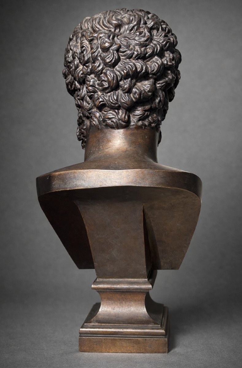 Souvenir Du Grand Tour , Buste En Bronze , Empereur Lucius Verus , XIXe , Antique -photo-4