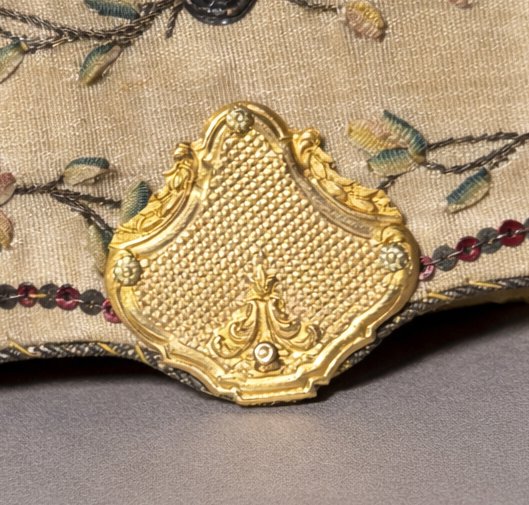 Louis XVI Period Wallet, Object Of Virtue, 18th Century, Silk Embroidery, Notebook, Gold Clasp-photo-2