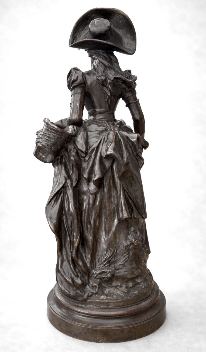 Grand Bronze Signé , Jeune Bergère , Marie Antoinette , van der straeten-photo-4