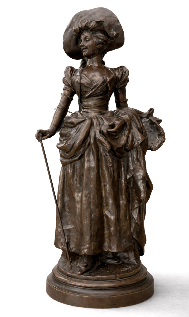 Grand Bronze Signé , Jeune Bergère , Marie Antoinette , van der straeten