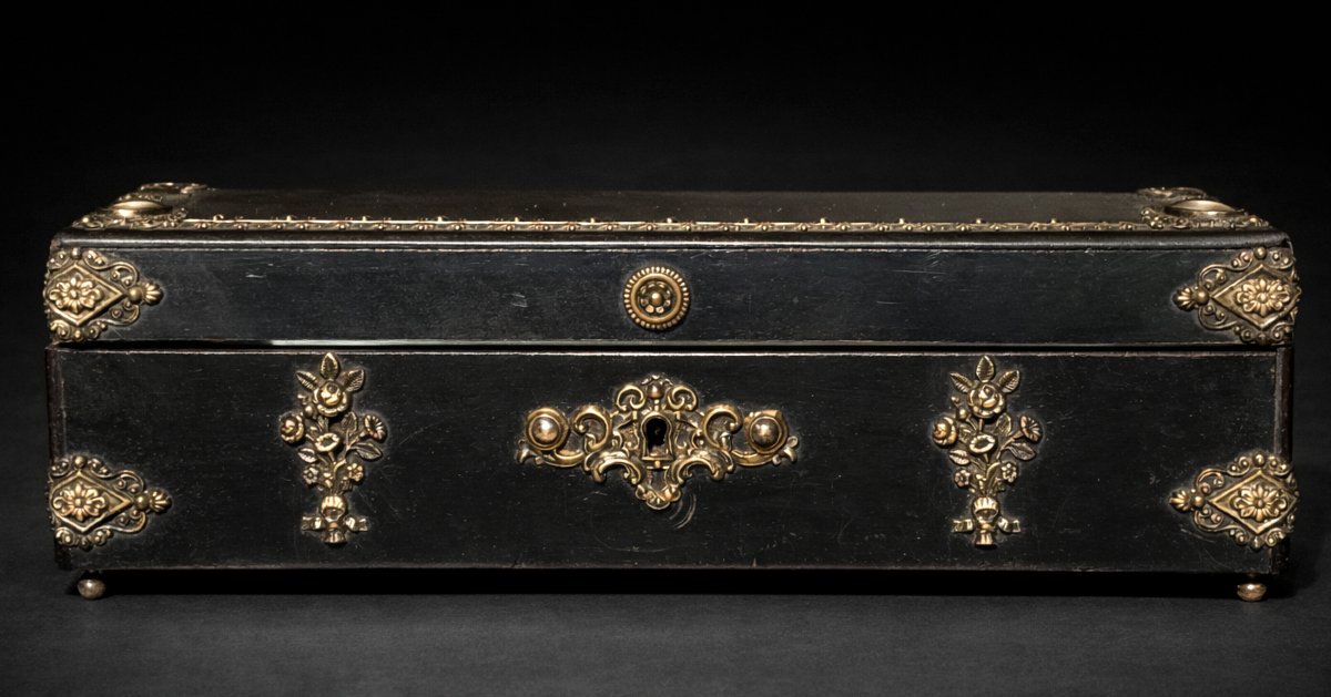 Boite à Gants / Bijoux , Epoque Napoléon iii , Coffret Soie Capitonnée , Vitrine , Ecrin XIXe-photo-2