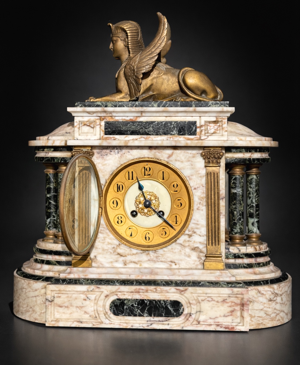 Pendule Époque Napoléon III , Style Retour D’Egypte , XIXE , Sphynx Empire -photo-2