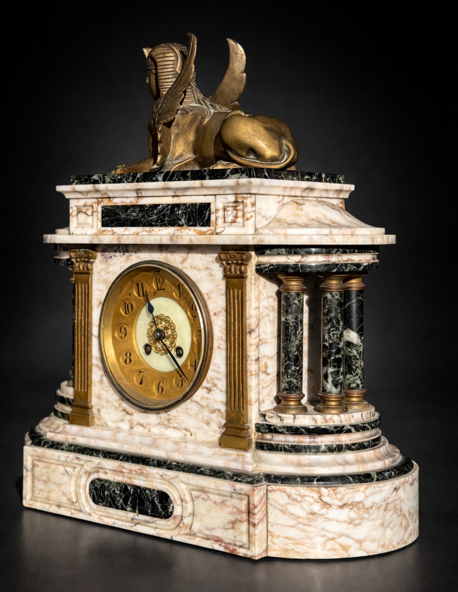 Pendule Époque Napoléon III , Style Retour D’Egypte , XIXE , Sphynx Empire -photo-3