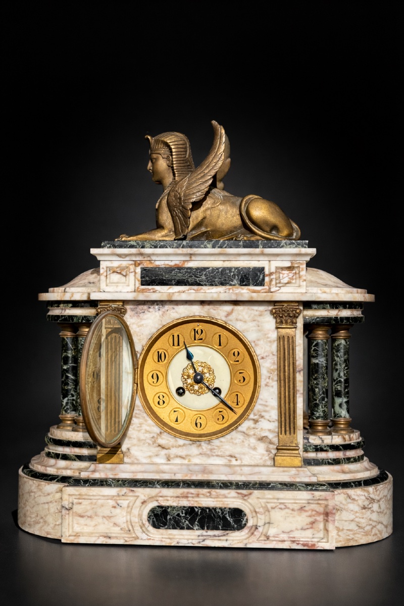 Pendule Époque Napoléon III , Style Retour D’Egypte , XIXE , Sphynx Empire -photo-5