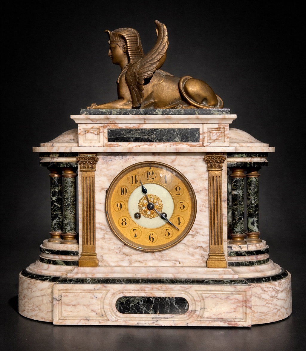 Pendule Époque Napoléon III , Style Retour D’Egypte , XIXE , Sphynx Empire 