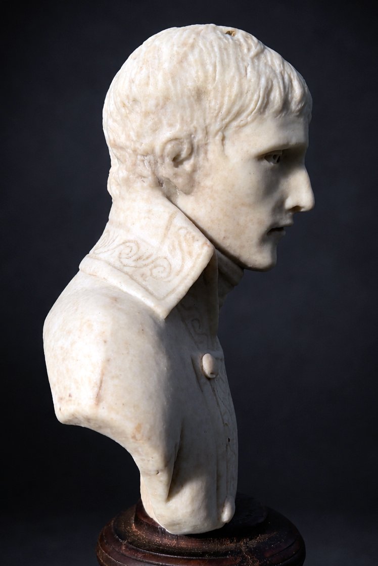 Buste En Biscuit , Epoque Empire , Napoléon Ier Consul , Directoire , Bonaparte XIXe , Boizot-photo-2