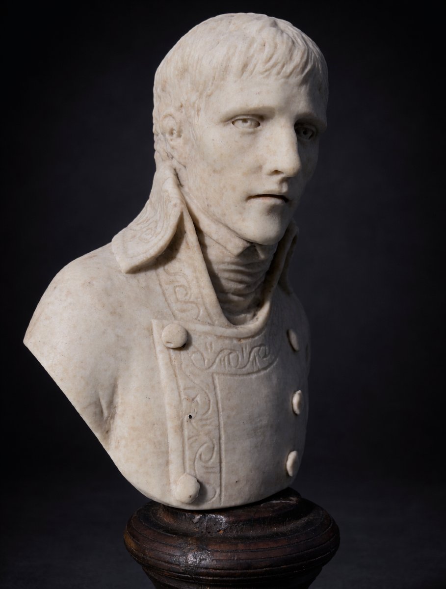 Buste En Biscuit , Epoque Empire , Napoléon Ier Consul , Directoire , Bonaparte XIXe , Boizot-photo-3