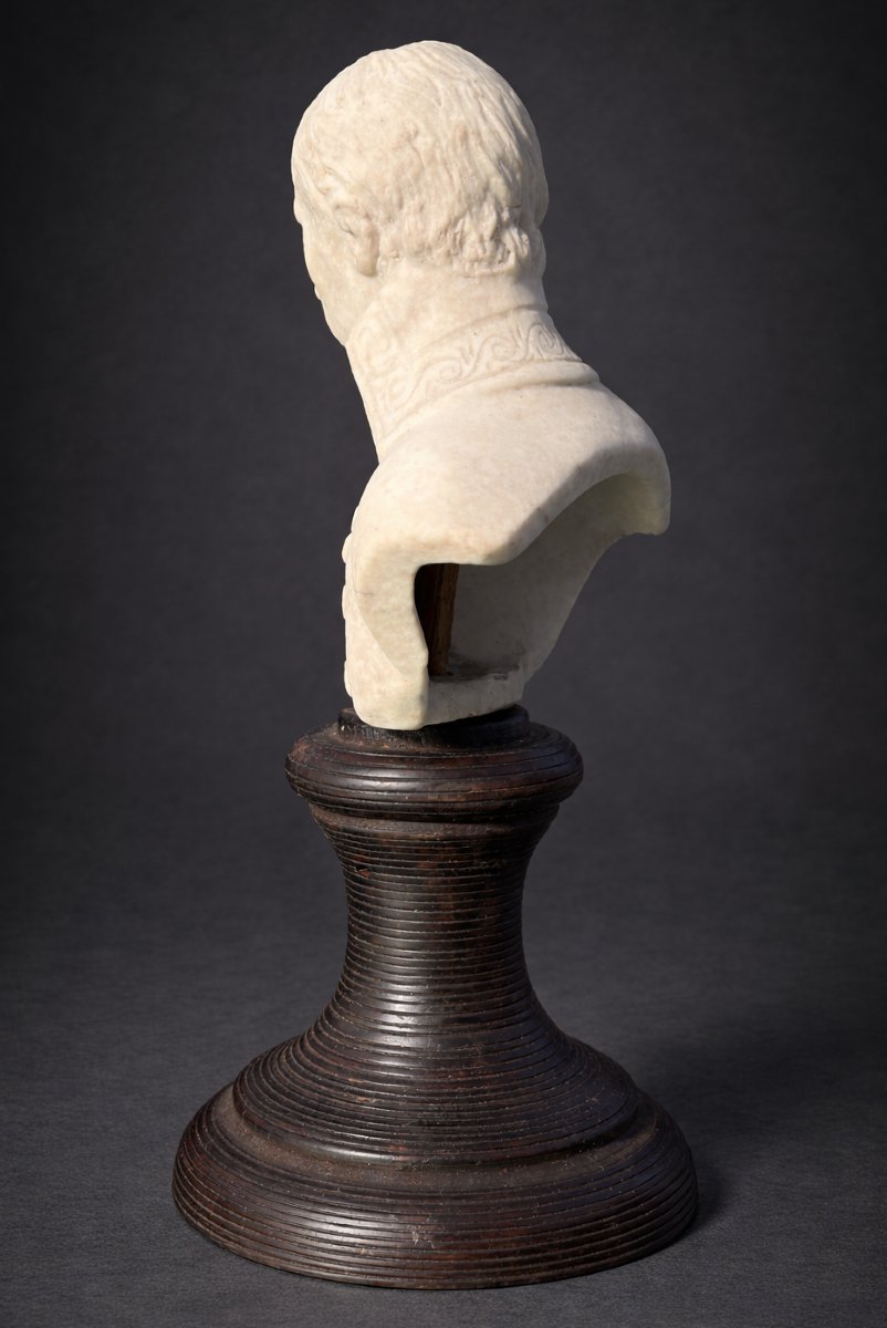 Buste En Biscuit , Epoque Empire , Napoléon Ier Consul , Directoire , Bonaparte XIXe , Boizot-photo-1