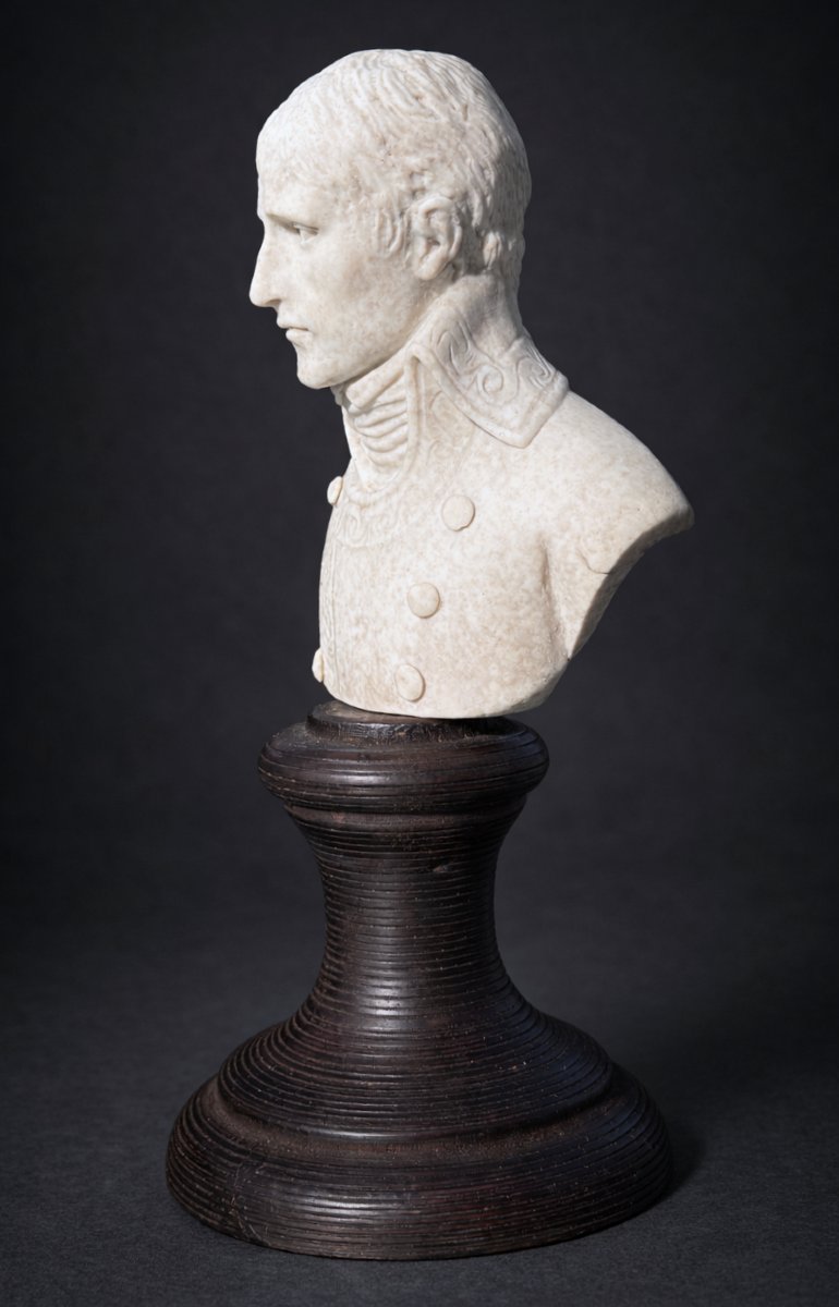 Buste En Biscuit , Epoque Empire , Napoléon Ier Consul , Directoire , Bonaparte XIXe , Boizot-photo-2