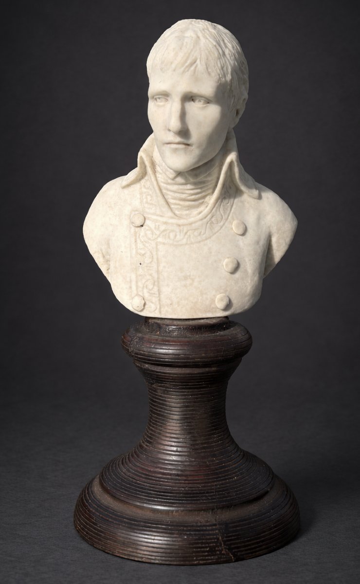 Buste En Biscuit , Epoque Empire , Napoléon Ier Consul , Directoire , Bonaparte XIXe , Boizot-photo-3