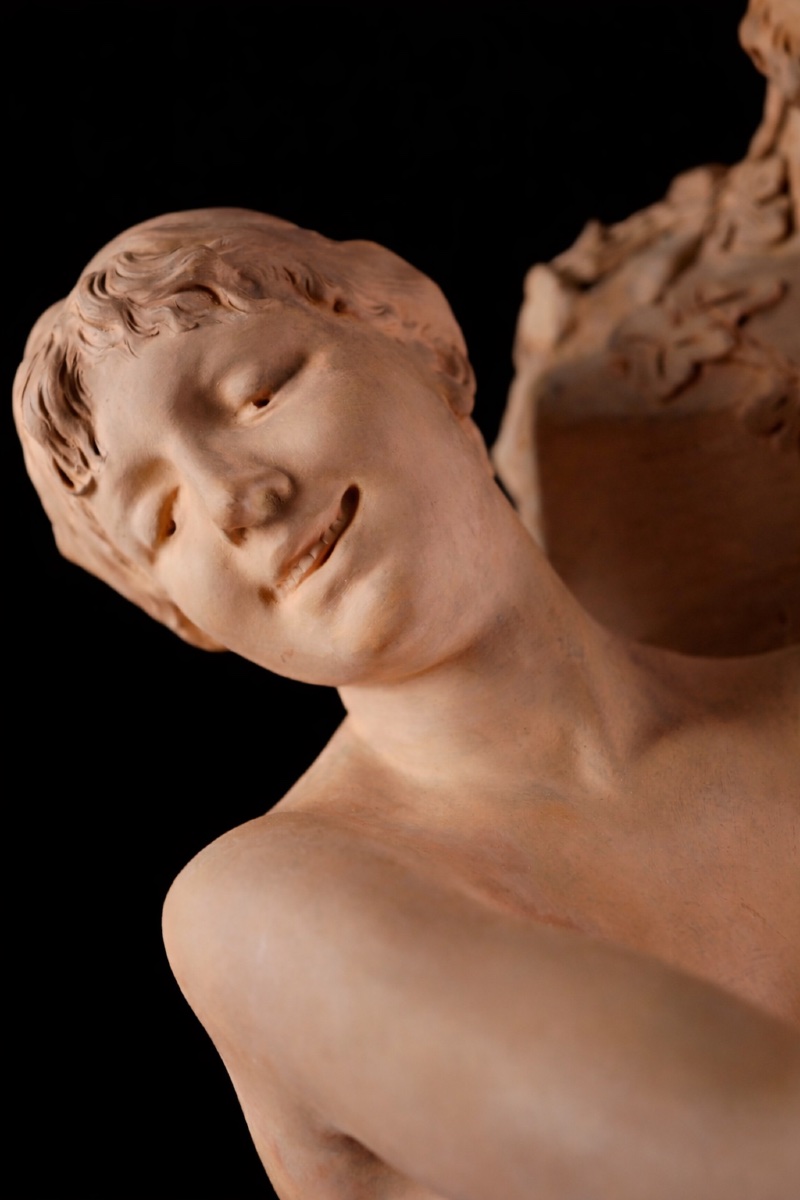 Sculpture En terre Cuite , Ménade Domien Van Den Bossche , Faune , Danseuse Napoleon iii-photo-2