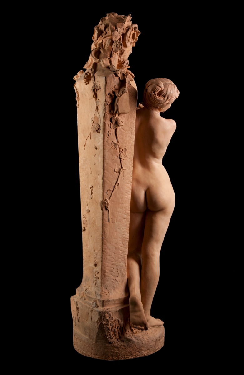 Sculpture En terre Cuite , Ménade Domien Van Den Bossche , Faune , Danseuse Napoleon iii-photo-3