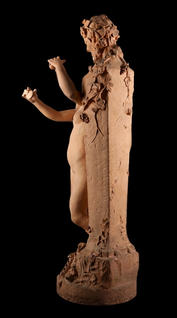Sculpture En terre Cuite , Ménade Domien Van Den Bossche , Faune , Danseuse Napoleon iii-photo-4